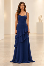 Romantic Chiffon A-Line Sweetheart Sleeveless Lace-Up Floor-Length Prom Dress