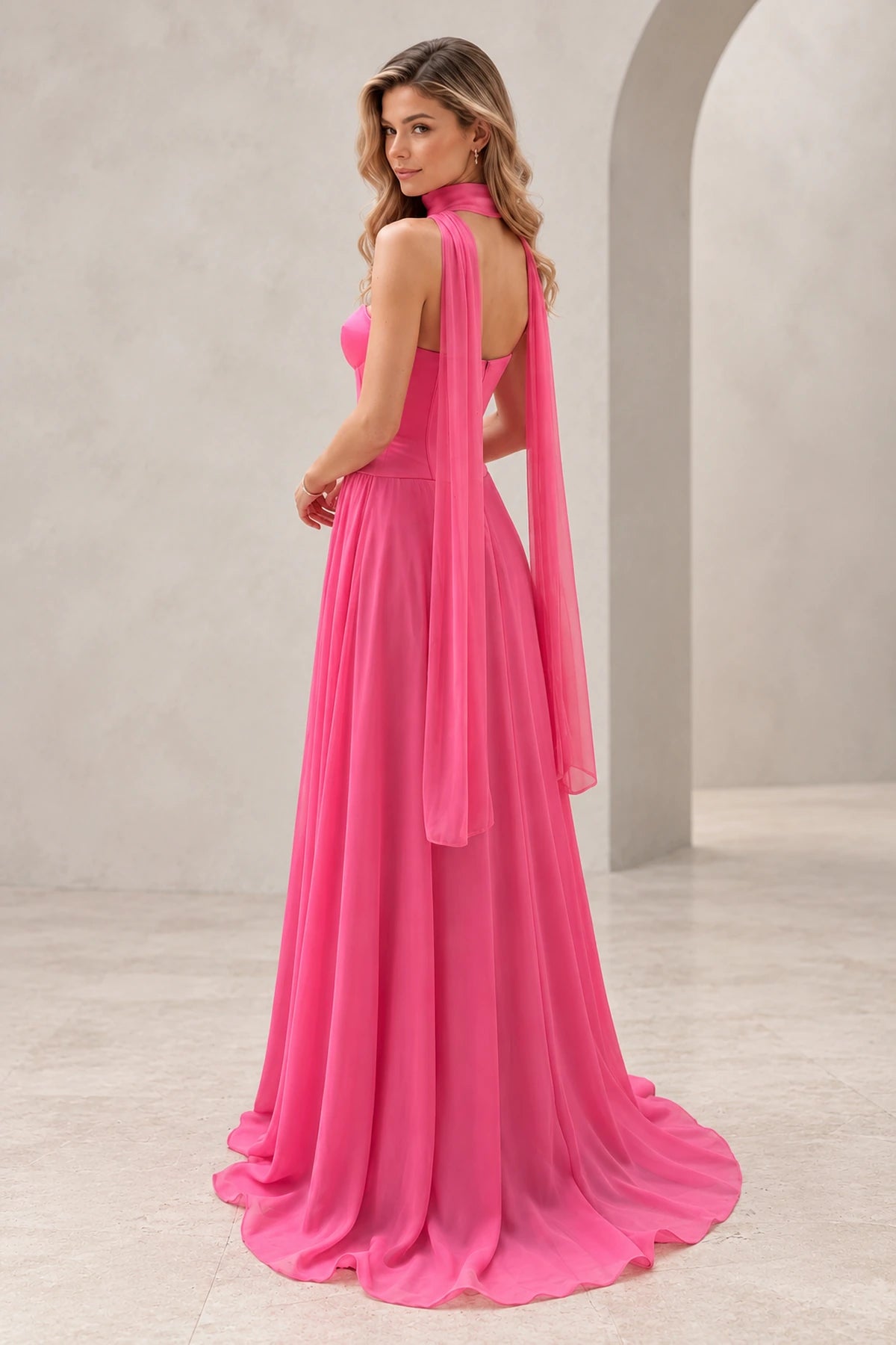 Romantic Satin Chiffon A-Line Sweetheart Sleeveless Zipper-Back Floor-Length Prom Dress
