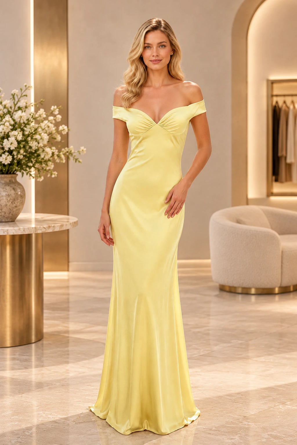 Elegant Satin Sheath Sweetheart Cap-Sleeve Cutout-Back Floor-Length Prom  Dress