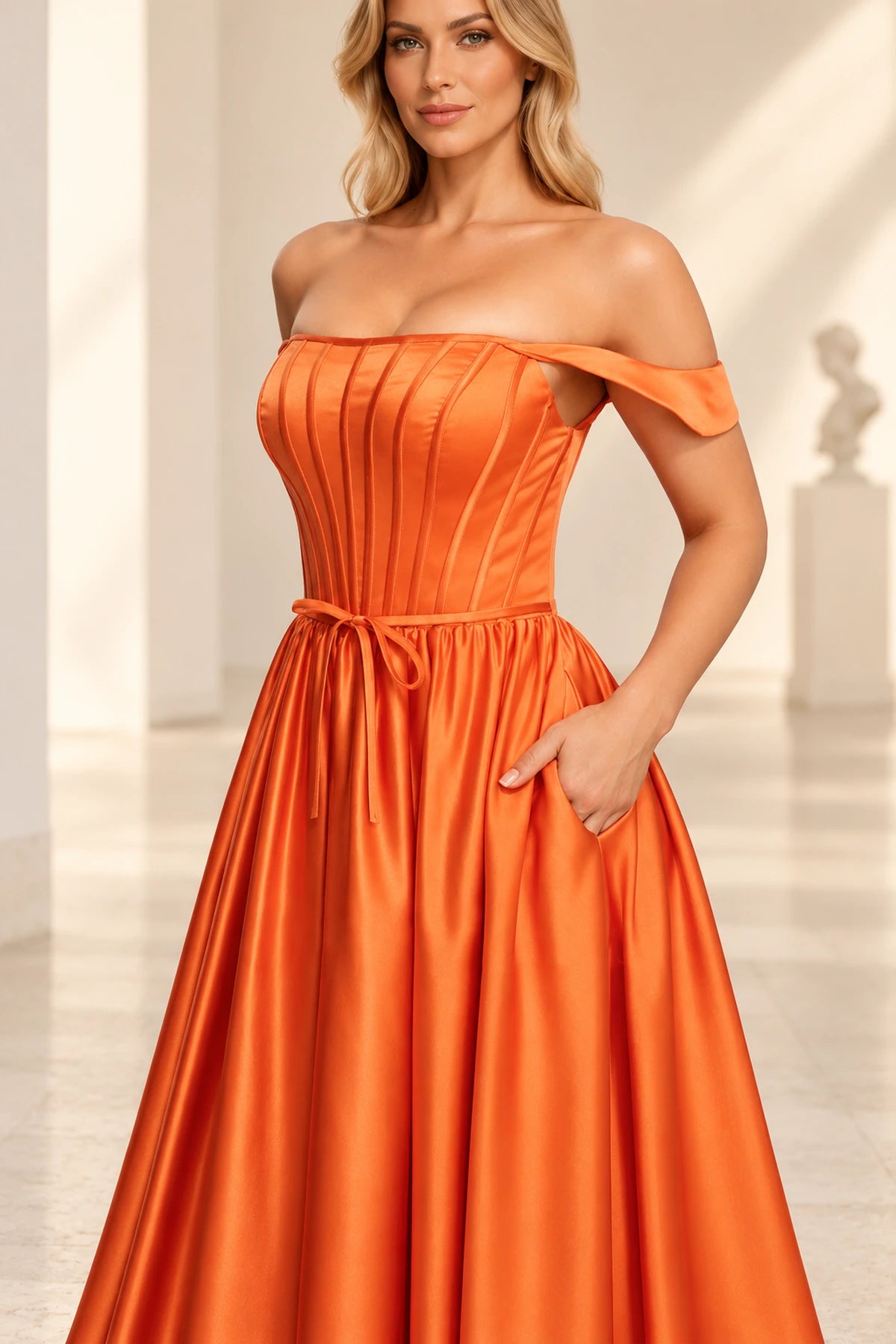 Radiant A Line Off Shoulder Lace Up Floor Length Prom Dress