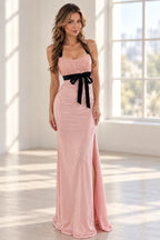 Romantic Satin Sheath Square Neck Sleeveless Zipper Back Long Prom Dress