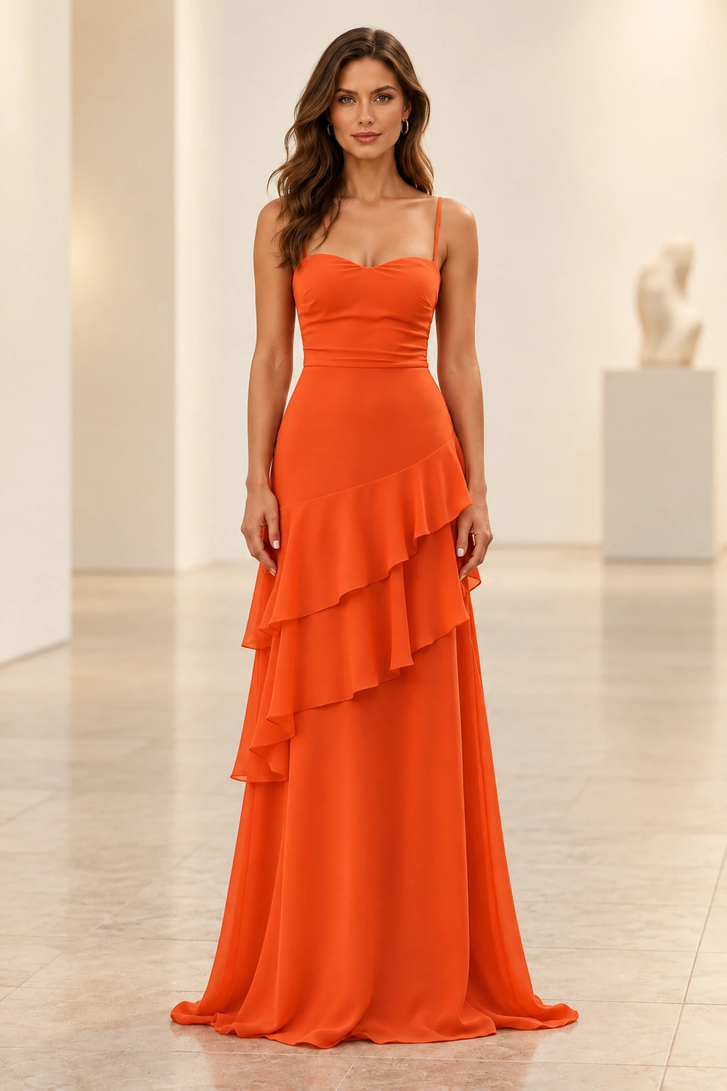 Romantic Chiffon A-Line Sweetheart Sleeveless Lace-Up Floor-Length Prom Dress