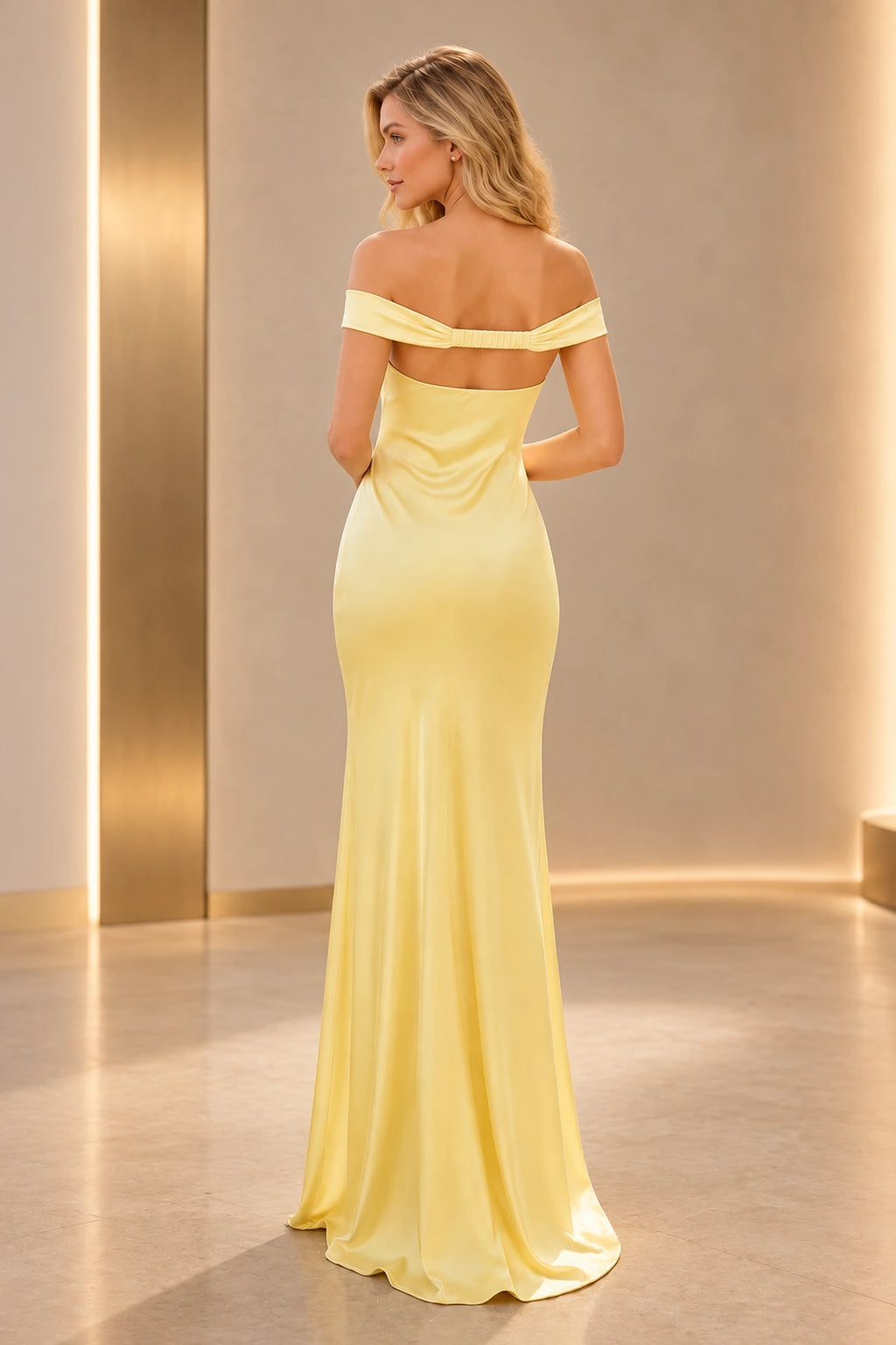 Elegant Satin Sheath Sweetheart Cap-Sleeve Cutout-Back Floor-Length Prom  Dress