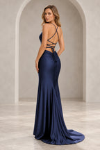 Elegant Sequin Mermaid V-Neck Spaghetti Strap Crisscross Back Long Prom Dress