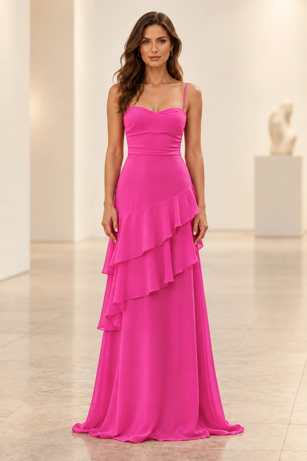 Romantic Chiffon A-Line Sweetheart Sleeveless Lace-Up Floor-Length Prom Dress