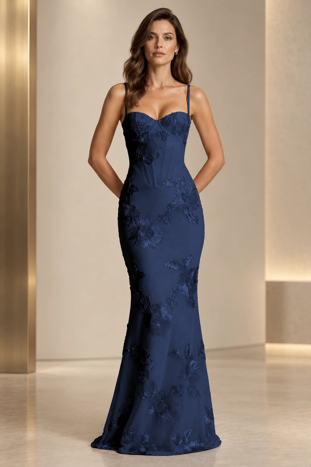 Romantic Jacquard Mermaid Sweetheart Sleeveless Lace-Up Floor-Length Prom Dress