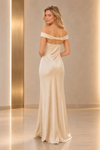 Elegant Satin Sheath Sweetheart Cap-Sleeve Cutout-Back Floor-Length Prom  Dress