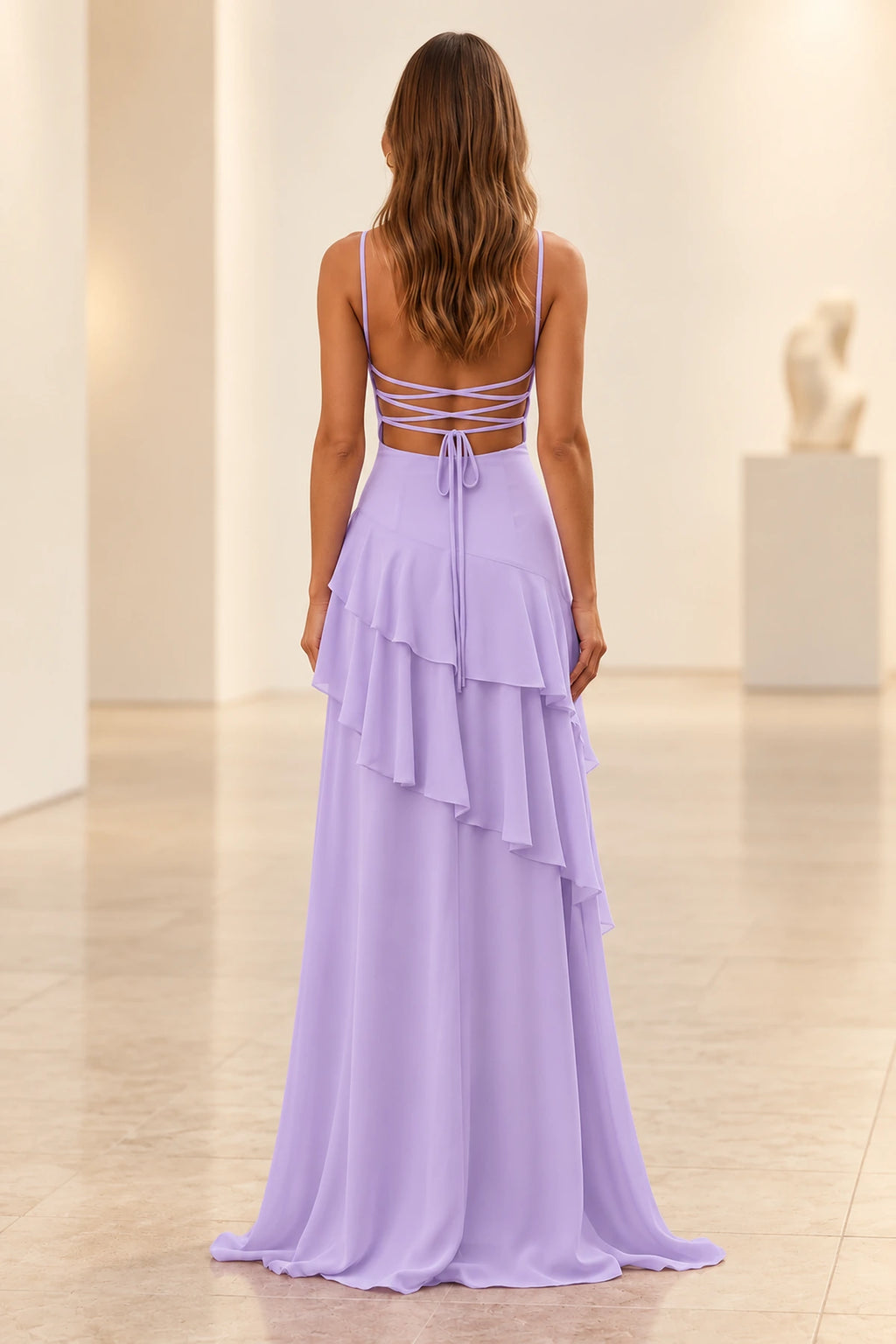 Romantic Chiffon A-Line Sweetheart Sleeveless Lace-Up Floor-Length Prom Dress