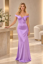 Elegant Satin Sheath Sweetheart Cap-Sleeve Cutout-Back Floor-Length Prom  Dress