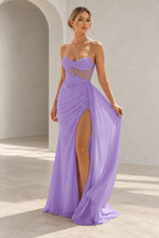 Elegant Chiffon Mermaid Sweetheart Strapless Cutout Lace-Up Back Prom Dress