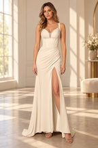 Refined Sheath Sweetheart Sleeveless Zipper Back Floor Length Bridesmaid Dress