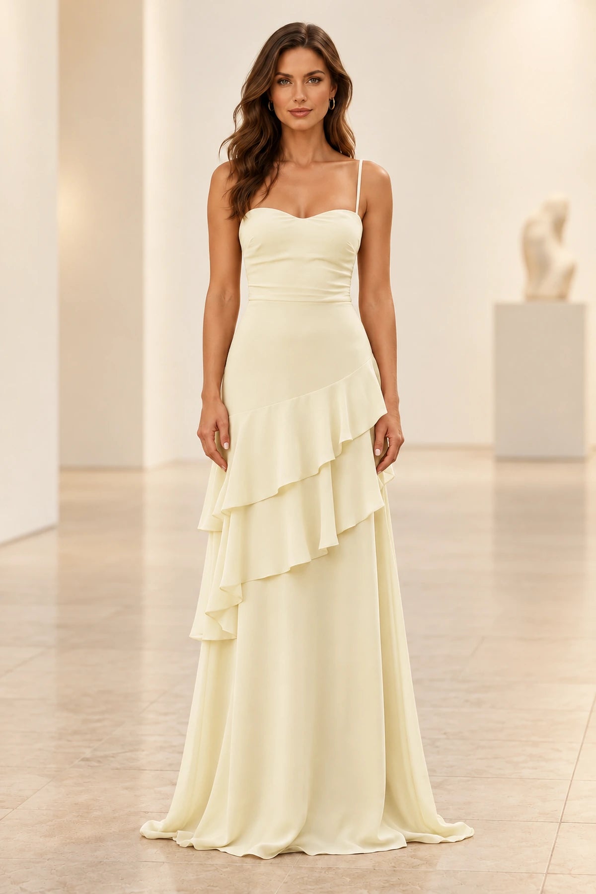 Romantic Chiffon A-Line Sweetheart Sleeveless Lace-Up Floor-Length Prom Dress