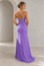 Elegant Chiffon Mermaid Sweetheart Strapless Cutout Lace-Up Back Prom Dress