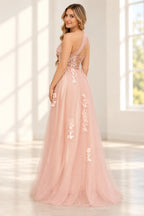 Romantic Tulle A Line Sweetheart One Shoulder Floral Long Prom Dress