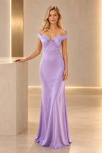 Elegant Satin Sheath Sweetheart Cap-Sleeve Cutout-Back Floor-Length Prom  Dress