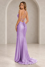 Elegant Sequin Mermaid V-Neck Spaghetti Strap Crisscross Back Long Prom Dress
