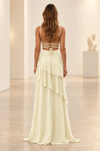 Romantic Chiffon A-Line Sweetheart Sleeveless Lace-Up Floor-Length Prom Dress