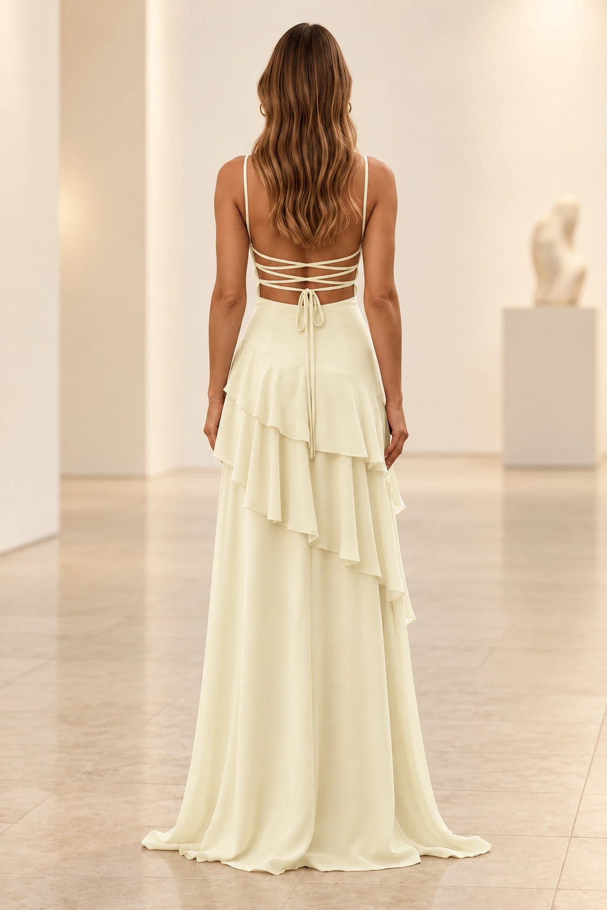 Romantic Chiffon A-Line Sweetheart Sleeveless Lace-Up Floor-Length Prom Dress