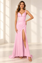 Refined Sheath Sweetheart Sleeveless Zipper Back Floor Length Bridesmaid Dress
