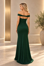 Elegant Satin Sheath Sweetheart Cap-Sleeve Cutout-Back Floor-Length Prom  Dress