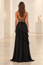 Romantic Chiffon A-Line Sweetheart Sleeveless Lace-Up Floor-Length Prom Dress