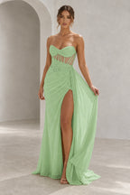 Elegant Chiffon Mermaid Sweetheart Strapless Cutout Lace-Up Back Prom Dress