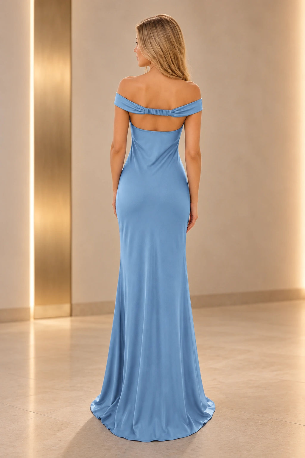 Elegant Satin Sheath Sweetheart Cap-Sleeve Cutout-Back Floor-Length Prom  Dress