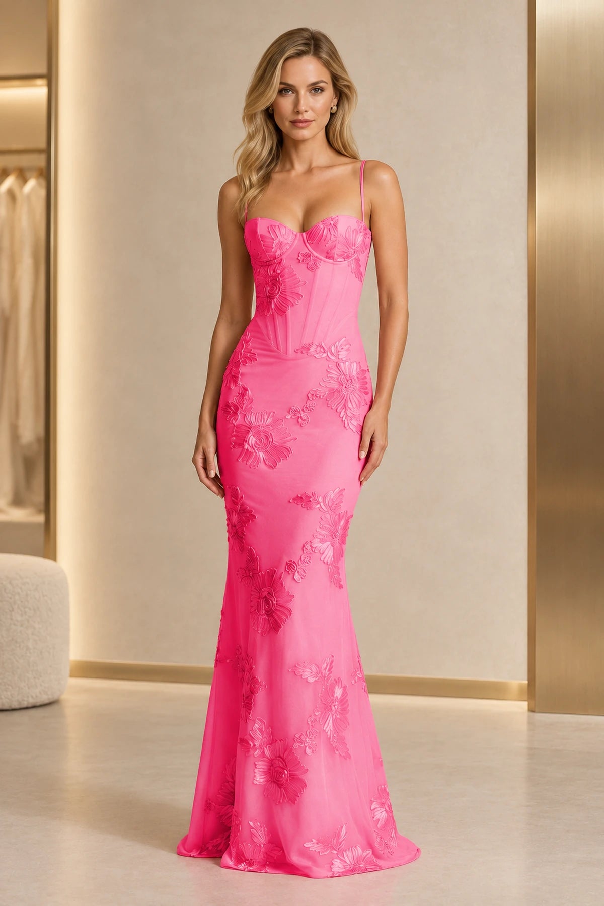 Romantic Jacquard Mermaid Sweetheart Sleeveless Lace-Up Floor-Length Prom Dress