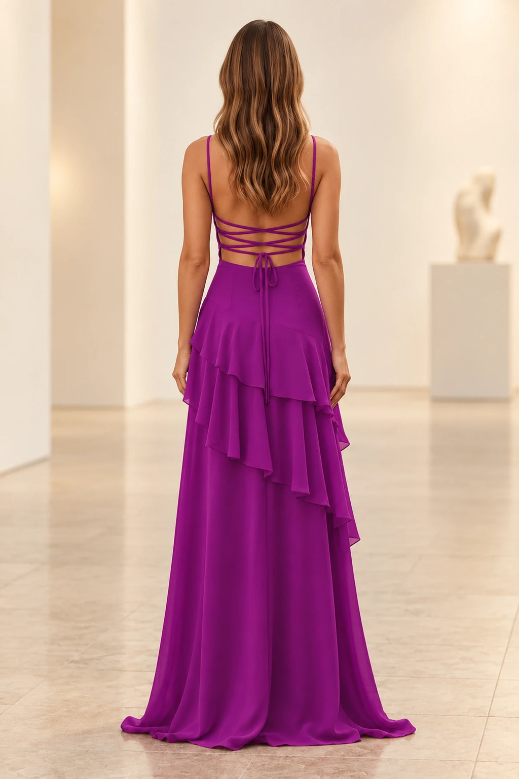 Romantic Chiffon A-Line Sweetheart Sleeveless Lace-Up Floor-Length Prom Dress