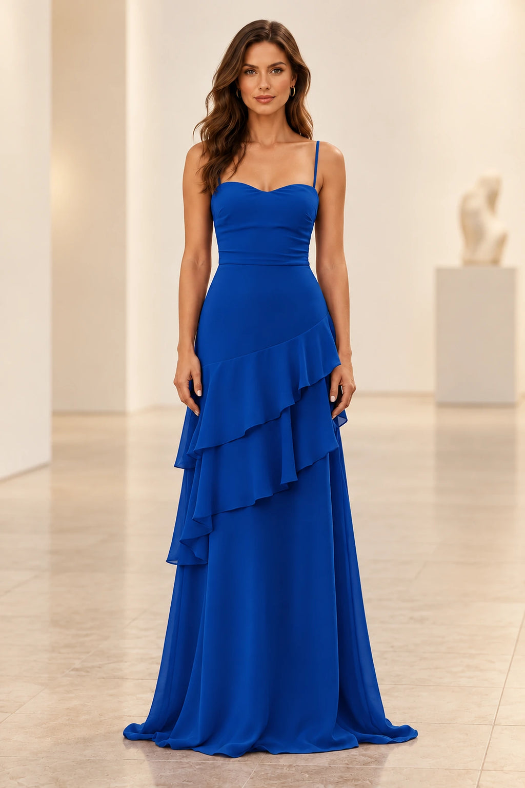 Romantic Chiffon A-Line Sweetheart Sleeveless Lace-Up Floor-Length Prom Dress
