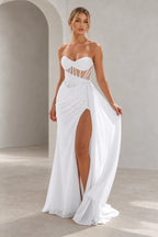 Elegant Chiffon Mermaid Sweetheart Strapless Cutout Lace-Up Back Prom Dress
