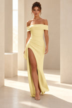 Elegant Sheath Off Shoulder Short Sleeve Lace-Up Back Long Prom Dress