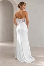 Elegant Chiffon Mermaid Sweetheart Strapless Cutout Lace-Up Back Prom Dress