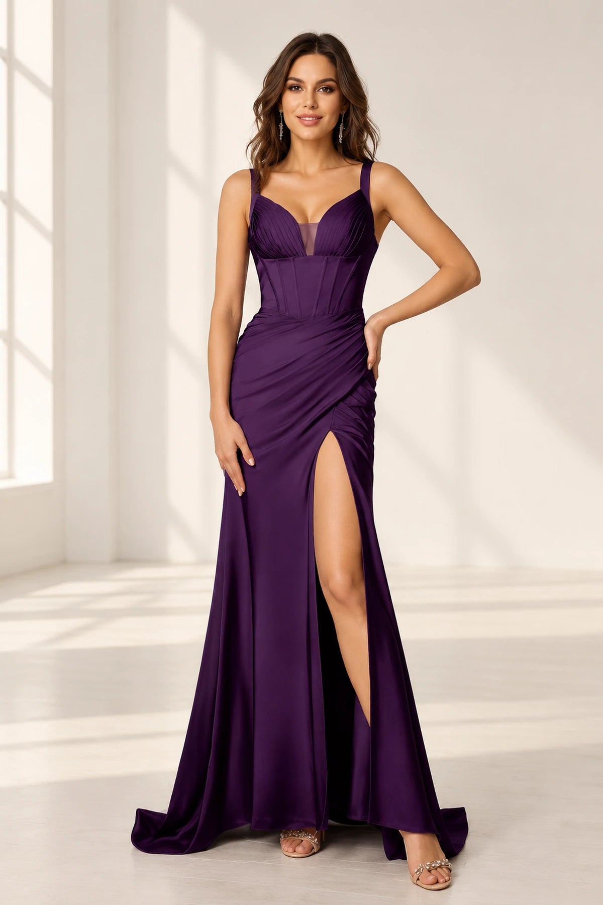 Refined Sheath Sweetheart Sleeveless Zipper Back Floor Length Bridesmaid Dress