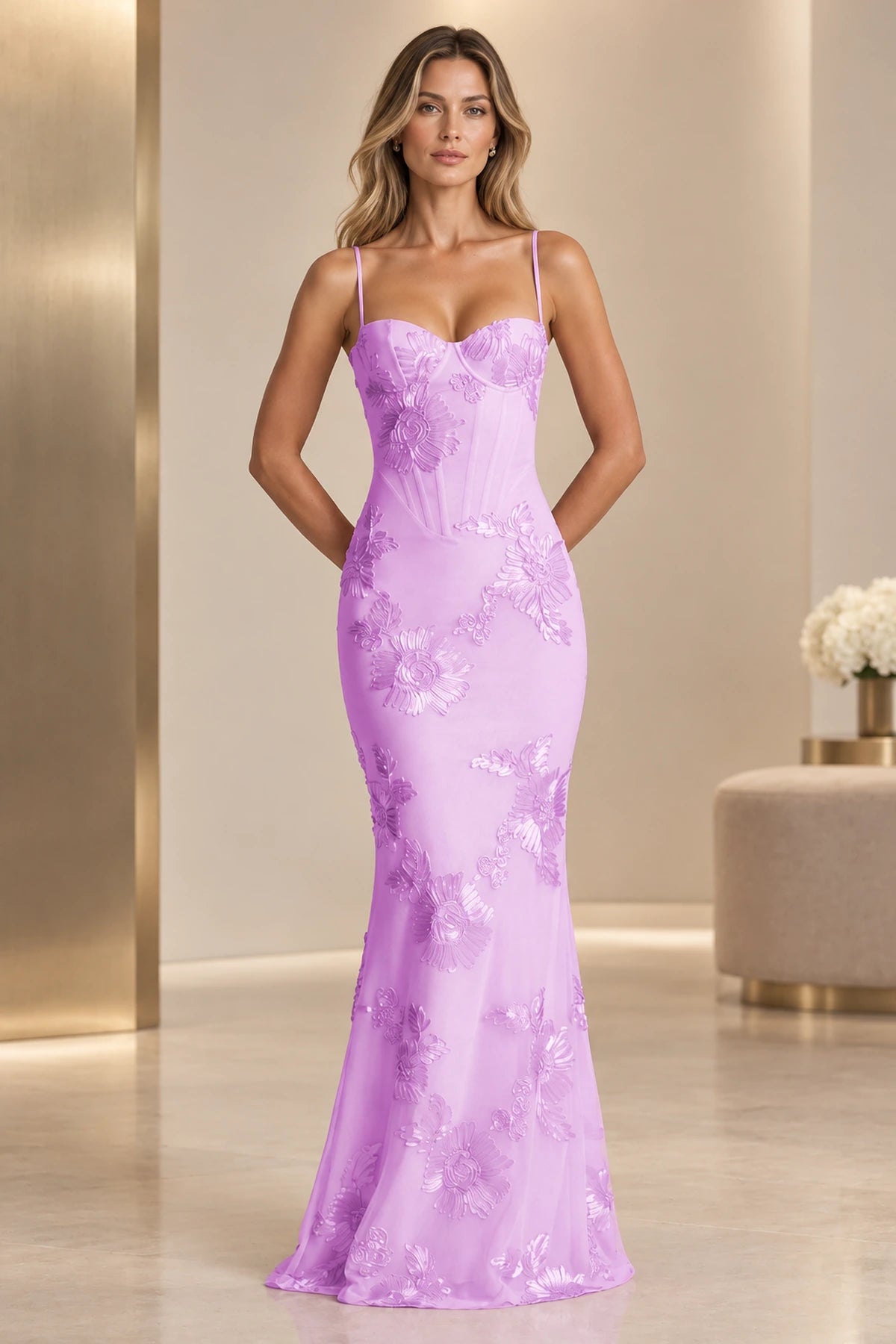 Romantic Jacquard Mermaid Sweetheart Sleeveless Lace-Up Floor-Length Prom Dress