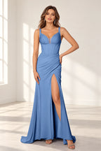 Refined Sheath Sweetheart Sleeveless Zipper Back Floor Length Bridesmaid Dress