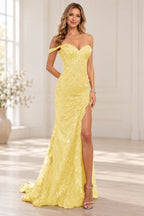 Refined Mermaid Sweetheart Off Shoulder Embellished Floor Length Prom Dress
