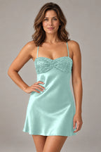 Glamorous A-Line Sweetheart Sleeveless Lace-Up Back Mini Homecoming Dress