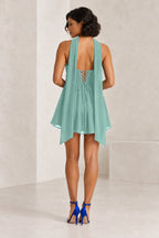 Romantic A-Line Sweetheart Sleeveless Lace-Up Back Mini Homecoming Dress