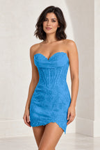 Luxurious Sheath Sweetheart Strapless Corset Back Lace Mini Homecoming Dress