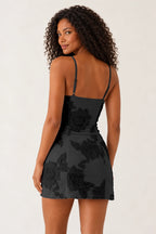 Sweet Sheath Square Neck Spaghetti Strap Closed Back Mini Homecoming Dress