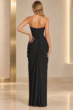 Refined Sheath Straight Neck Strapless Lace Up Floor Length Prom Dress