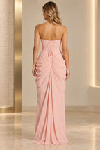 Refined Sheath Straight Neck Strapless Lace Up Floor Length Prom Dress