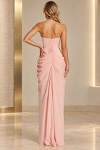 Refined Sheath Straight Neck Strapless Lace Up Floor Length Prom Dress