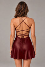 Glamorous A-Line Sweetheart Sleeveless Lace-Up Back Mini Homecoming Dress
