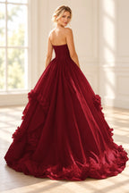 Romantic A Line Off Shoulder Lace Up Floor Length Prom Dress
