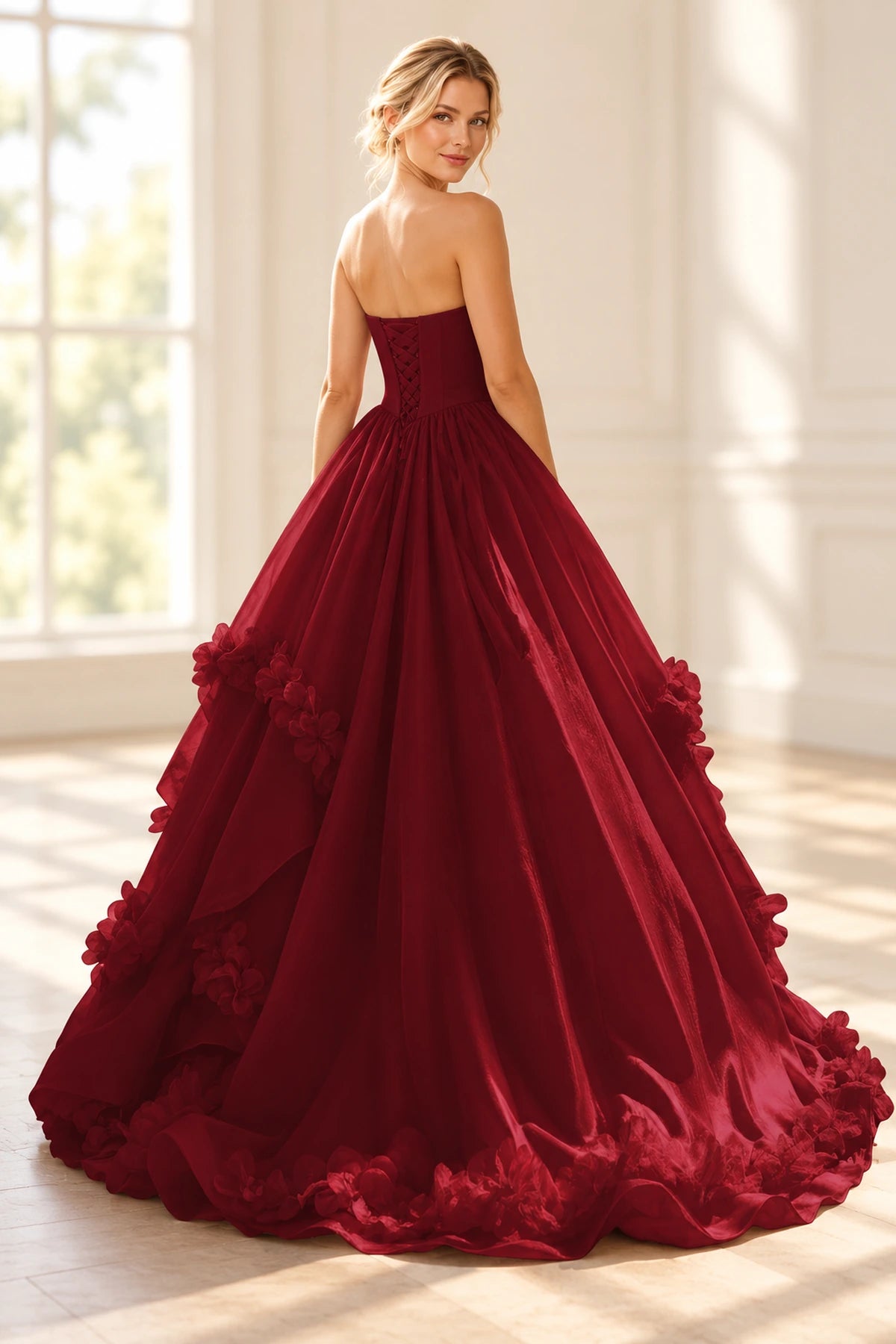 Romantic A Line Off Shoulder Lace Up Floor Length Prom Dress