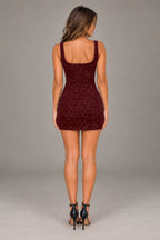 Glamorous Sheath Square Neck Sleeveless Square Back Mini Homecoming Dress