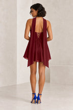 Romantic A-Line Sweetheart Sleeveless Lace-Up Back Mini Homecoming Dress