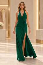Graceful Sheath V Neck Sleeveless Lace Up Back Floor Length Bridesmaid Dress
